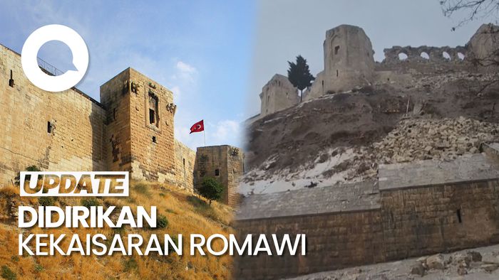 Before-After Kastil Gaziantep Dihantam Gempa Turki