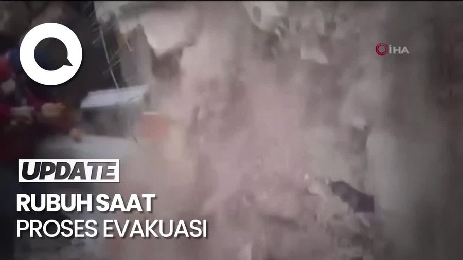 Ngeri! Detik-detik Reruntuhan Hujani Tim SAR Gempa Turki