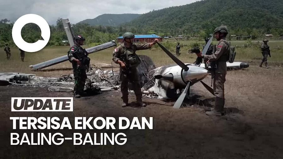 Penampakan Pesawat Susi Air yang Dibakar KKB di Nduga Papua