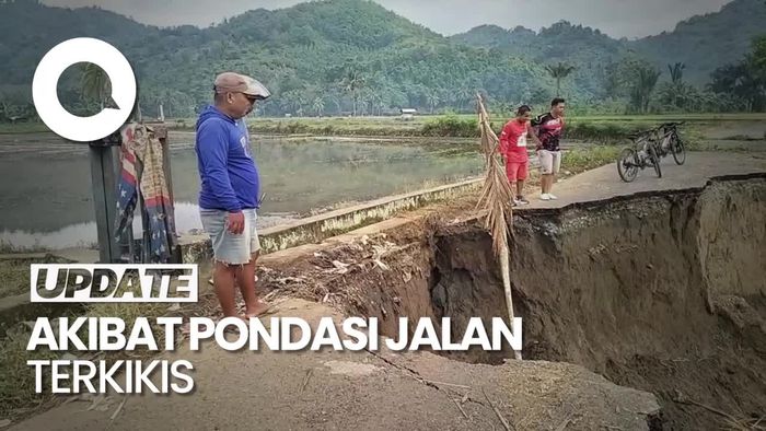 Penampakan Akses Jalan di Polman Amblas, Warga Harus Memutar Jauh