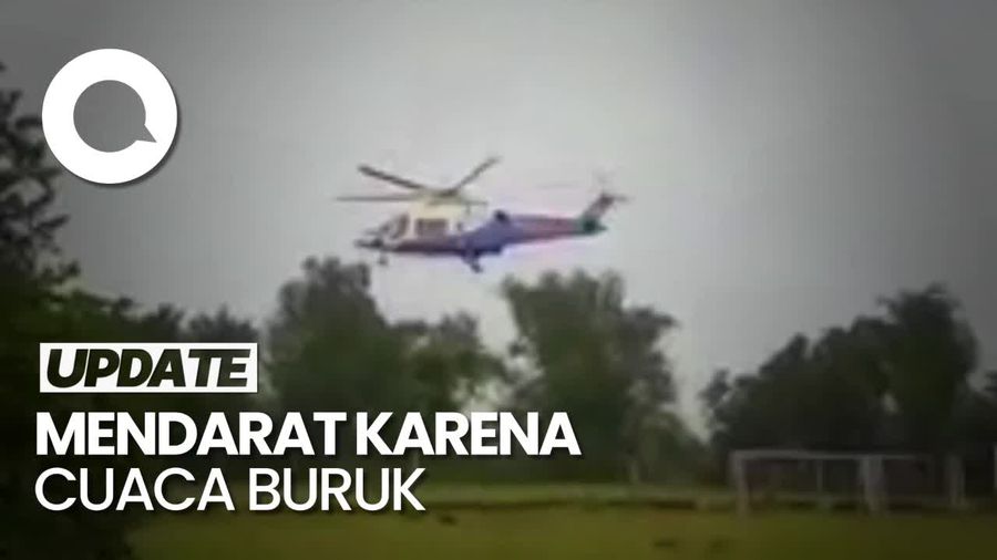 Detik-detik Heli Kapolda Jatim Mendarat Darurat di Tulungagung