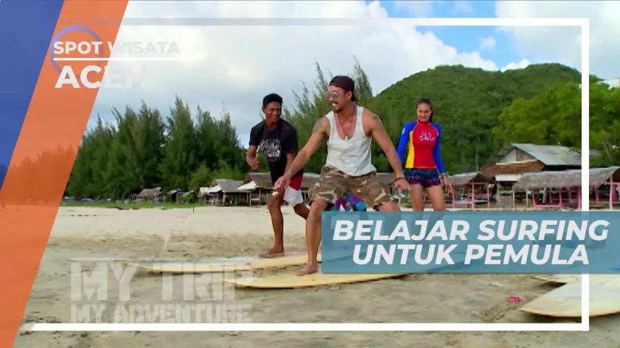 Belajar Surfing di Pantai Lhok Nga Aceh
