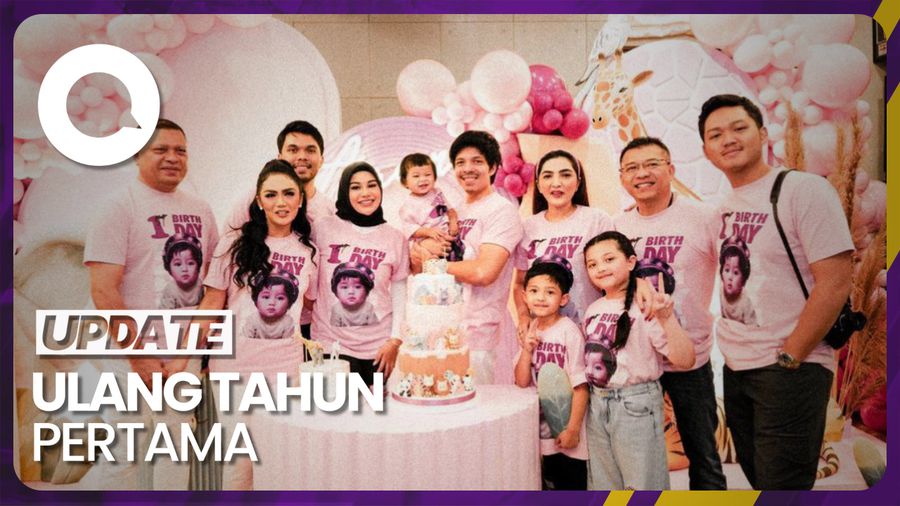 Momen Ulang Tahun Ameena Anak Aurel dan Atta yang Serba Pink