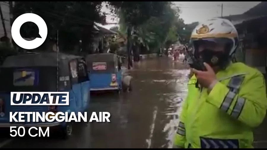 Jalan Pasar Jagal Mampang Jaksel Tergenang, Lalin Dialihkan
