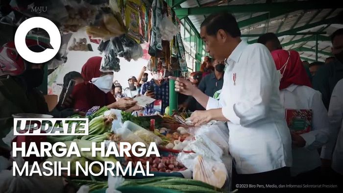 Cek Pasar Tenguyun, Jokowi Pastikan Stok Pangan Jelang Lebaran Aman