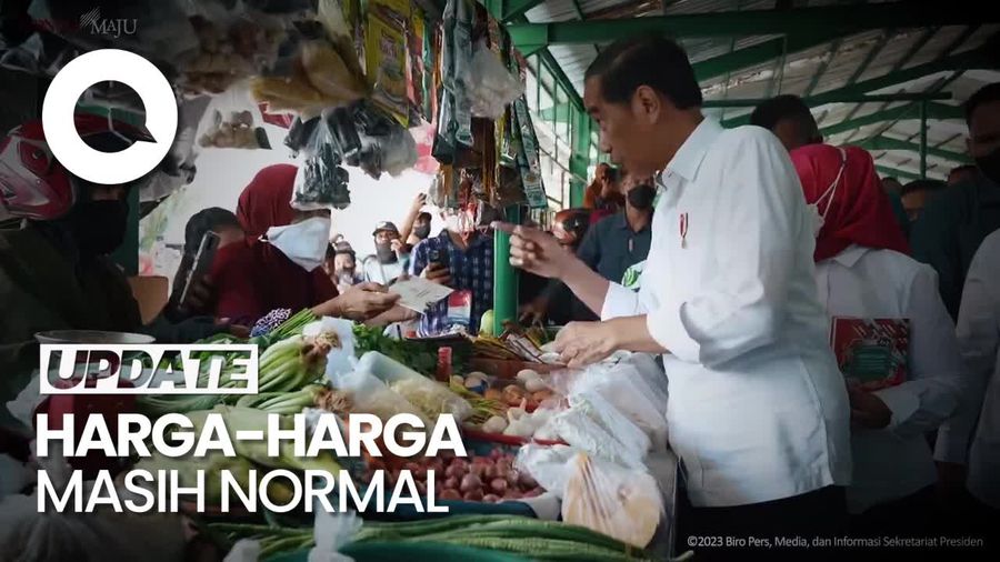 Cek Pasar Tenguyun, Jokowi Pastikan Stok Pangan Jelang Lebaran Aman