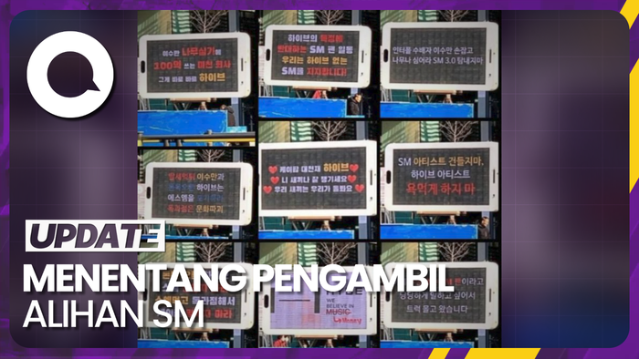 Fans SM Entertainment Kirim Truk Isi Protes ke Gedung HYBE