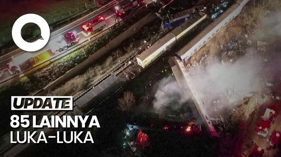 Horor Tabrakan Kereta Vs Kereta di Yunani, 26 Orang Tewas