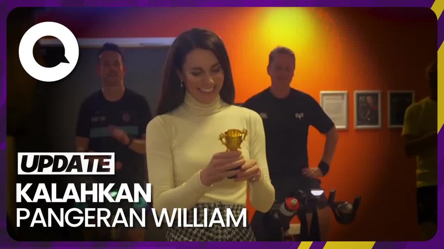 Gaya Kate Middleton Ikut Kontes Spin Bike Pakai Rok dan High Heels