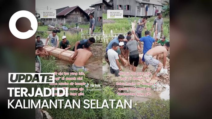 Viral Jenazah Dikubur Dalam Keadaan Banjir, Ini Faktanya