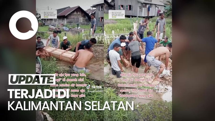 Viral Jenazah Dikubur Dalam Keadaan Banjir, Ini Faktanya
