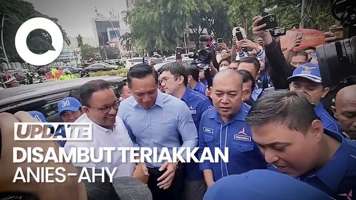 Anies Disambut AHY saat Tiba di Kantor DPP Demokrat