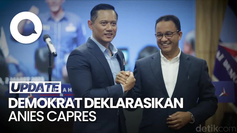 Saling Puji AHY-Anies saat Demokrat Deklarasikan Capres