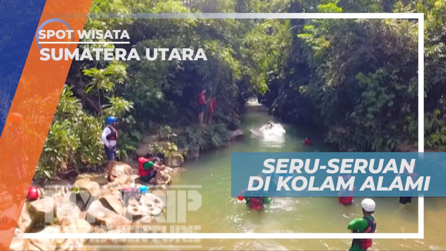 Seru-seruan Adu Gaya Melompat ke Kolam Alami, Sumatera Utara