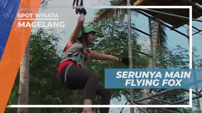 Meluncur Seru dari Ketinggian Bermain Flying Fox, Magelang
