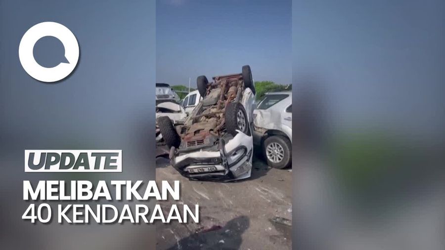Ngeri! Penampakan Tabrakan Beruntun di Afsel, Mobil-mobil Terbalik