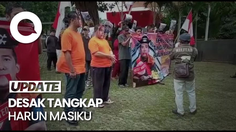 Puluhan Mahasiswa Demo di KPK Desak Penangkapan Harun Masiku