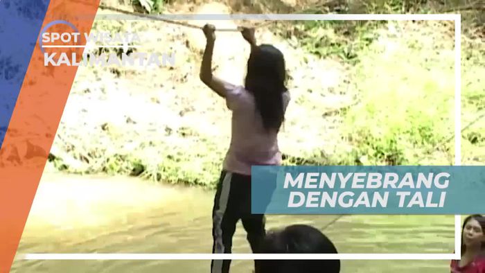 Sebrangi Sungai Dengan Tali, Keseruan Anak-anak di Samarinda