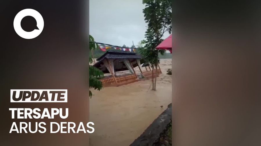 Penampakan Sungai Lematang Sumsel Meluap, 1 Orang Hilang-Rumah Hanyut