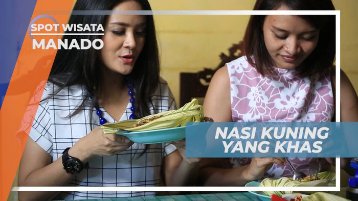 Lezatnya Sarapan Nasi Kuning Dengan Taburan Daging Ikan Cakalang Khas Manado
