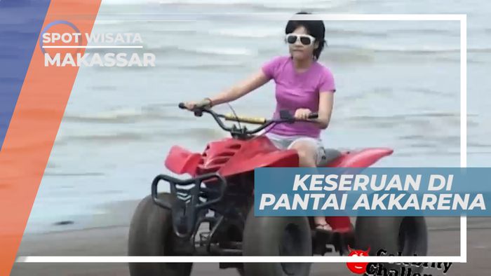 Seru-seruan Adu Balap Atv di Tepi Pantai Akkarena, Makassar