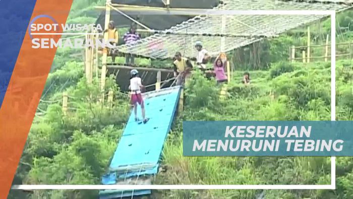 Uji Keberanian Menuruni Tebing di Kawasan Wisata Semarang