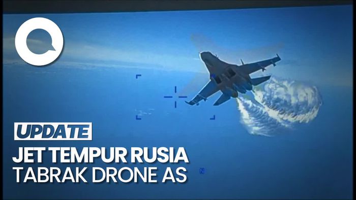 Detik-detik Jet Tempur Rusia Tabrak Drone AS di Laut Hitam