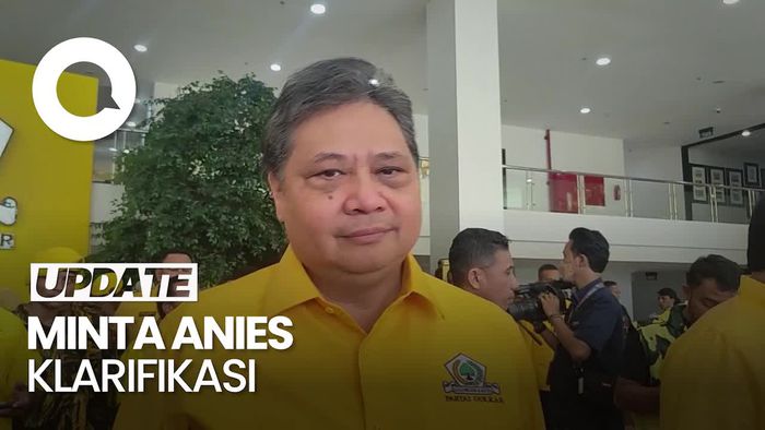Respons Airlangga soal Anies Sebut Ada Menko Ingin Ubah Konstitusi