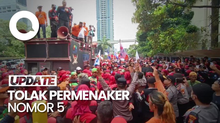 Sempat Memanas, Massa Serikat Buruh Bubar dari Kemnaker