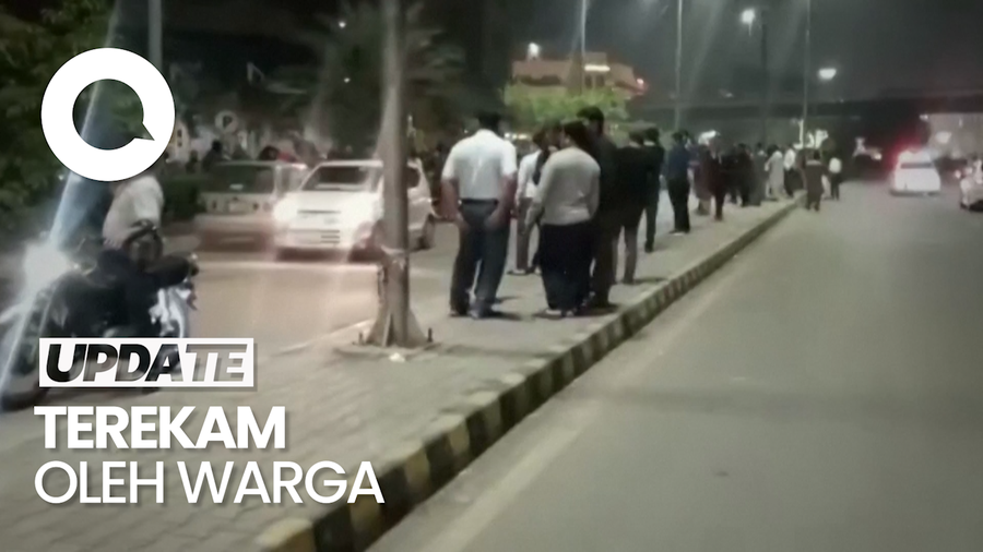 Detik-detik Gempa M 6,5 di Pakistan & Afghanistan, Lampu Jalan Bergoyang