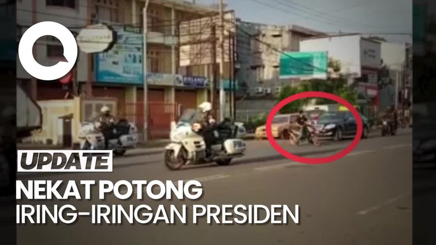 Nekat Potong Jalur, Pemotor di Makassar Nyaris Tertabrak Mobil Jokowi
