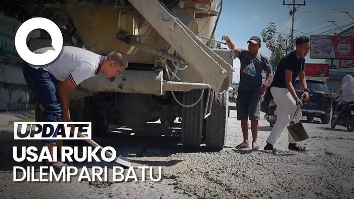 Nyali Tak Ciut Usai Diteror, Bambang Kembali Cor Jalan Rusak di Pekanbaru