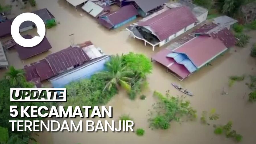 Melihat dari Udara Banjir Merendam Ribuan Rumah di Barito Selatan Kalteng