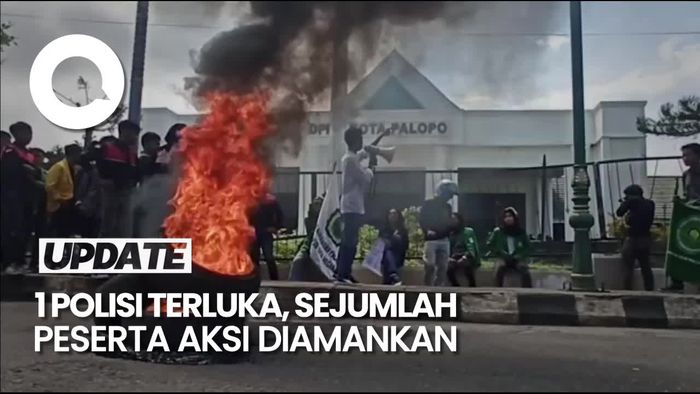 Demo Tolak UU Ciptaker di DPRD Palopo Ricuh