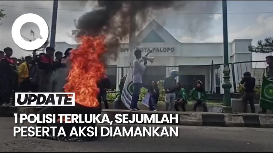 Demo Tolak UU Ciptaker di DPRD Palopo Ricuh