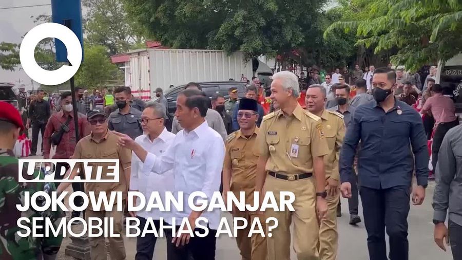 Jokowi Ajak Ganjar Naik Mobil RI-1 saat Tinjau Pasar Boyolali