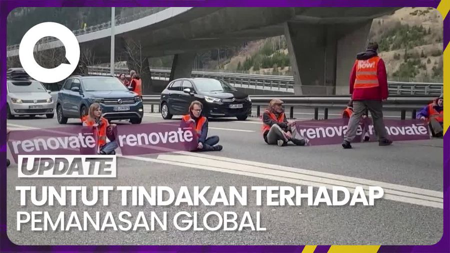  Aktivis Perubahan Iklim Blokir Rute Utama di Bawah Pegunungan Alpen