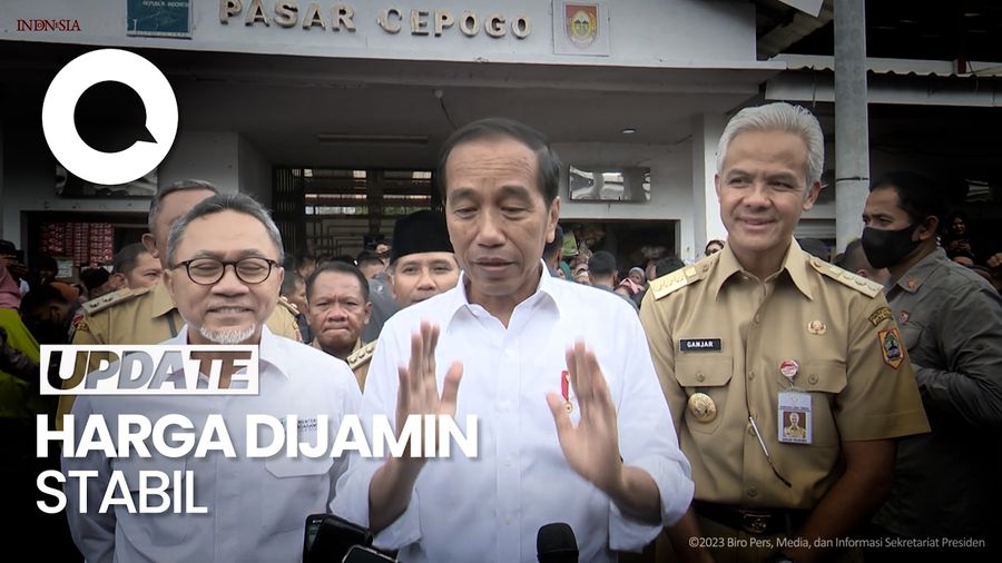 Jokowi Gaet Zulhas-Ganjar Cek Harga Sembako di Pasar Cepogo Boyolali