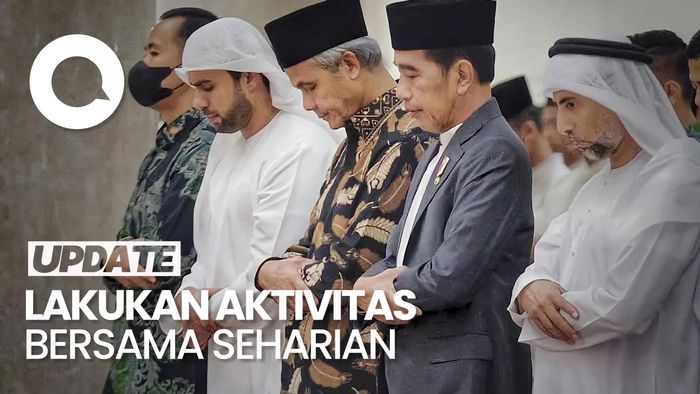 Momen Jokowi-Ganjar Tarawih Bersama di Masjid Syekh Al Zayed