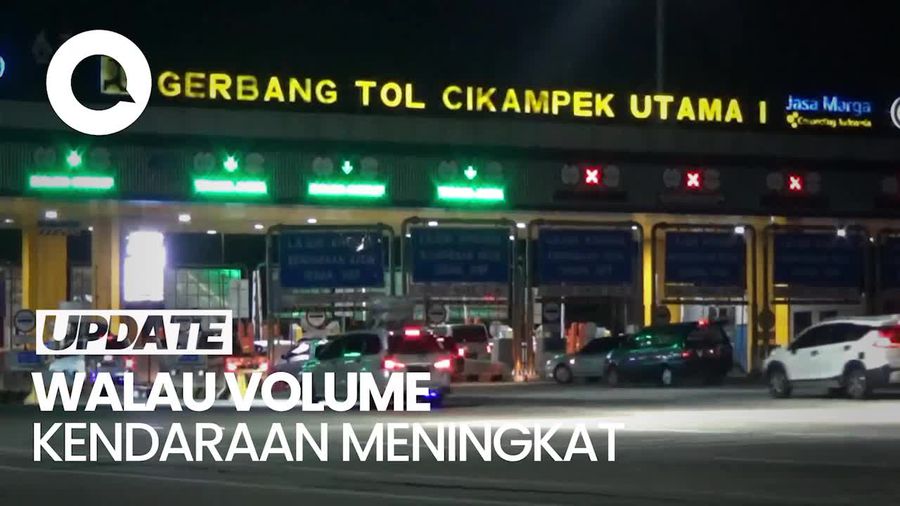 Suasana Lalu Lintas GT Cikatama Malam Ini Ramai Lancar