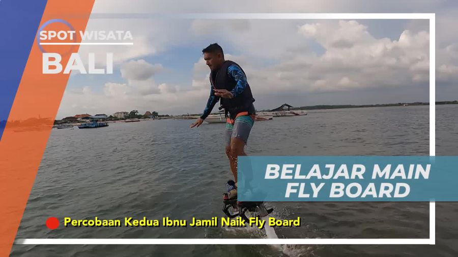 Mengenakan Pelampung dan Helm, Belajar Bermain Fly Board di Bali