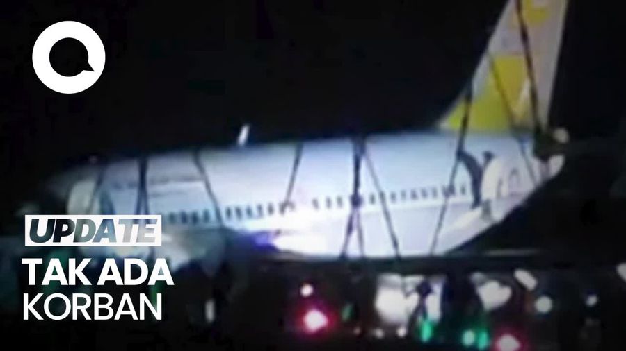 Penampakan Pesawat TNI AU Tergelincir di Bandara Timika