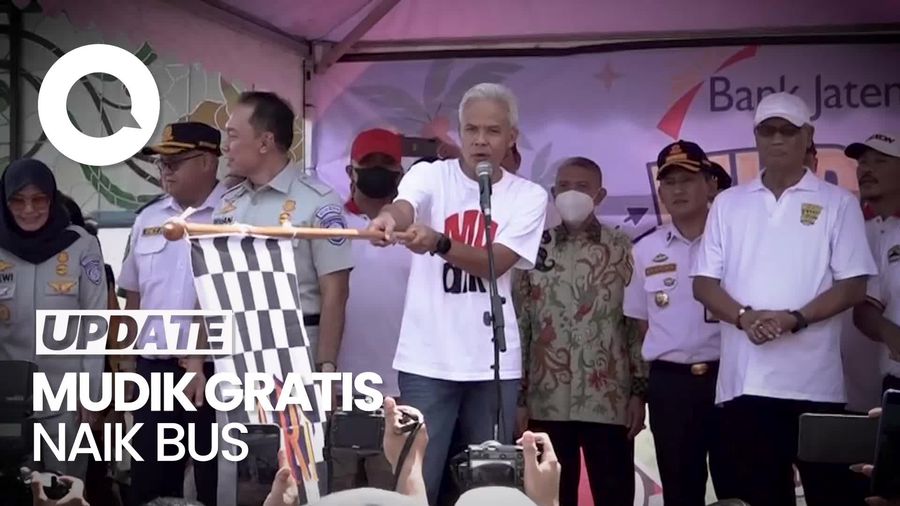 Ganjar Lepas 212 Bus Mudik Gratis di Jakarta ke Jawa Tengah