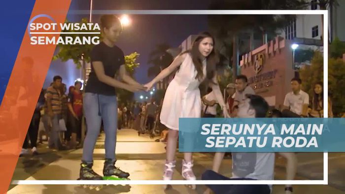 Menikmati Malam Dengan Bermain Sepatu Roda di Kota Semarang