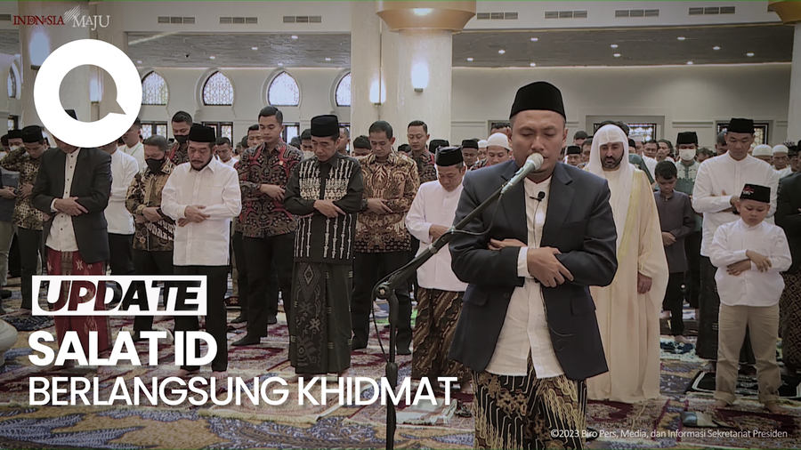 Jokowi-Ganjar Salat Id di Masjid Sheikh Zayed Solo
