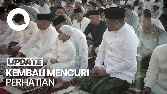 Tingkah Laku Nahyan saat Salat Ied: Nyaman Dipangku Edy Rahmayadi