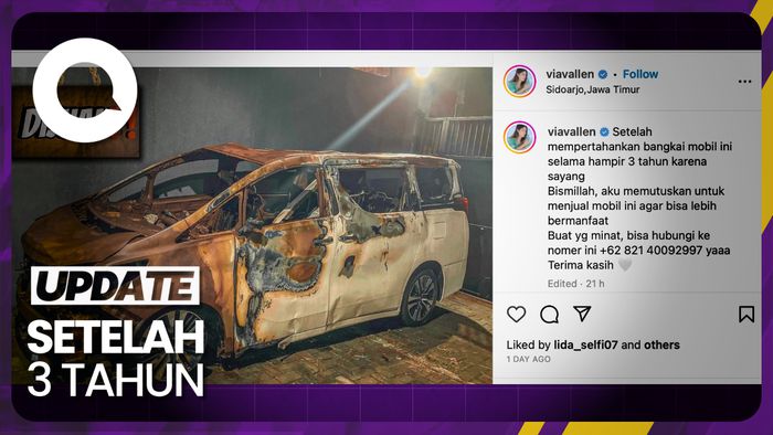 Via Vallen Putuskan Jual Bangkai Mobil yang Dibakar Penggemar
