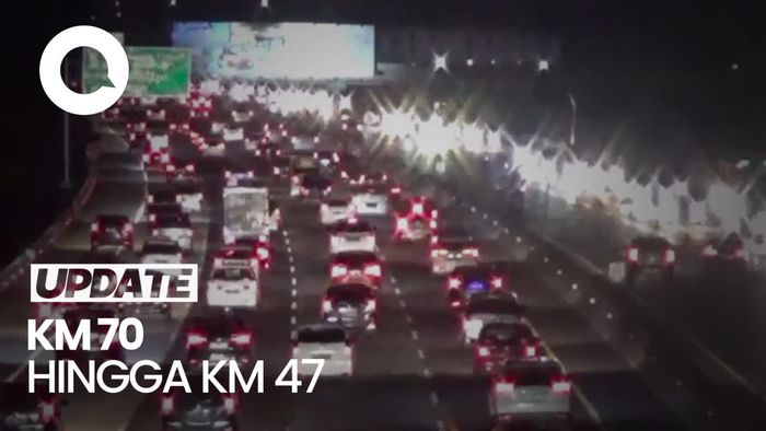 Penampakan Contraflow di Tol Cikampek Arah Jakarta Diterapkan