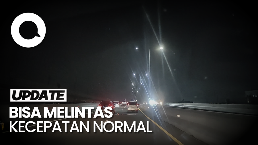 H+6 Lebaran, Lalin Tol Layang MBZ Arah Jakarta Ramai Lancar Malam Ini