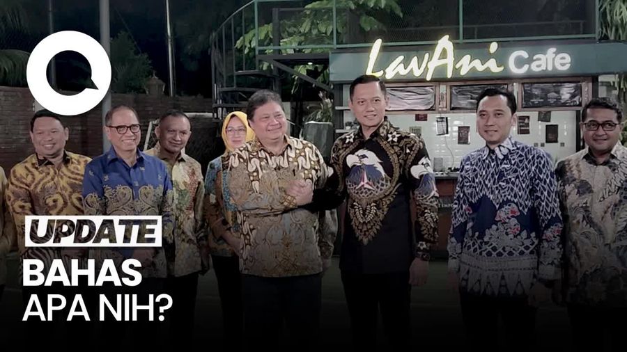 AHY hingga Ibas Sambut Airlangga saat Tiba di Cikeas